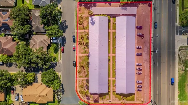 an aerial view of a city