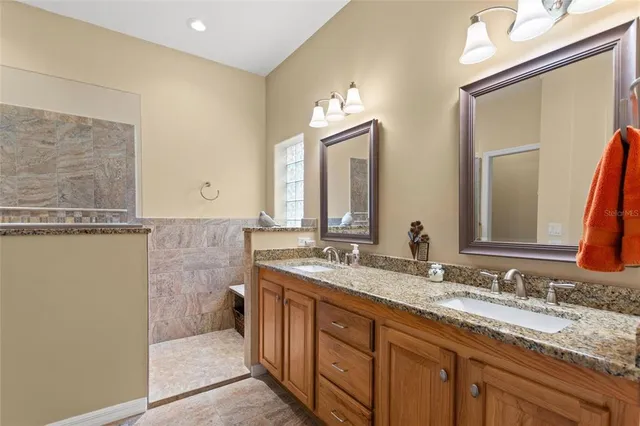 a bedroom with furniture and a bed