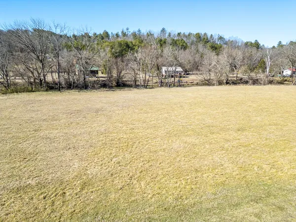 a view of a yard with an trees