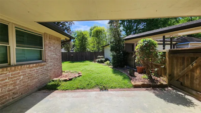 a view of a backyard with plants