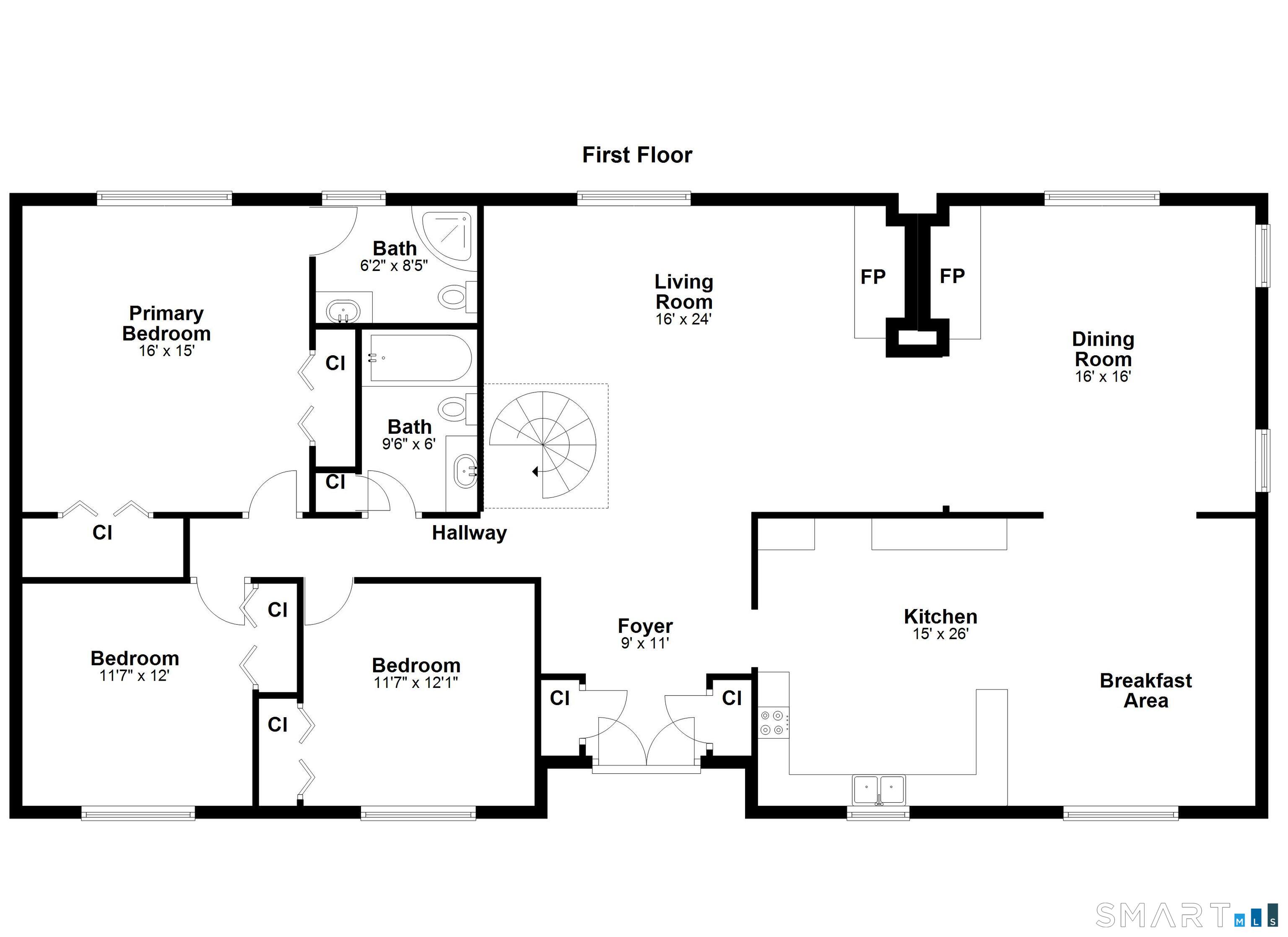 15 Glenarden Road Trumbull, CT 06611 - Photo 36 of 37 Complete First Floor Layout