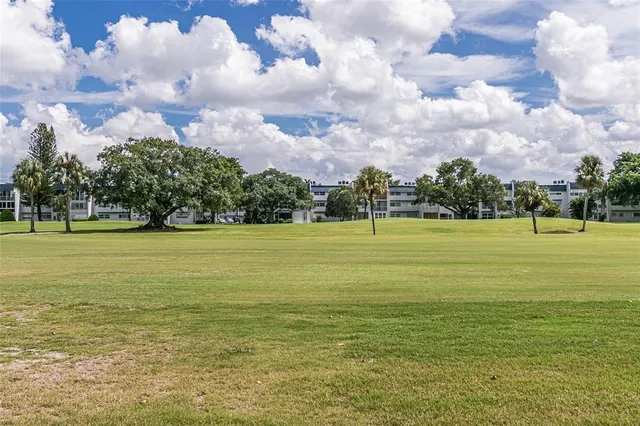 a view of a ocean with a big yard