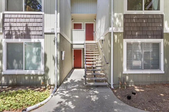 front view of a house with a glass door