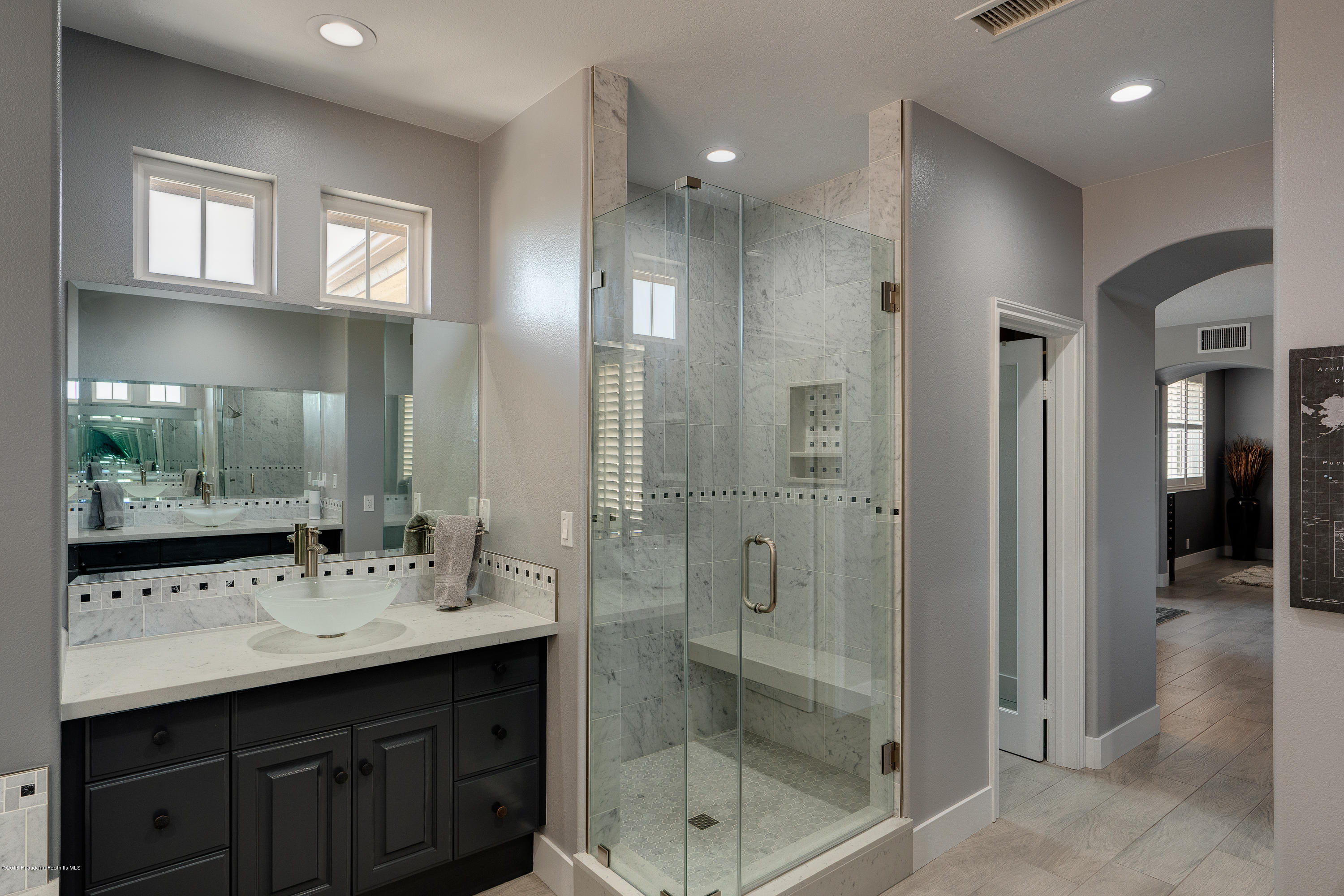 3503 Giddings Ranch Road Altadena, CA 91001 - Photo 36 of 75 a bathroom with a sink shower and a mirror