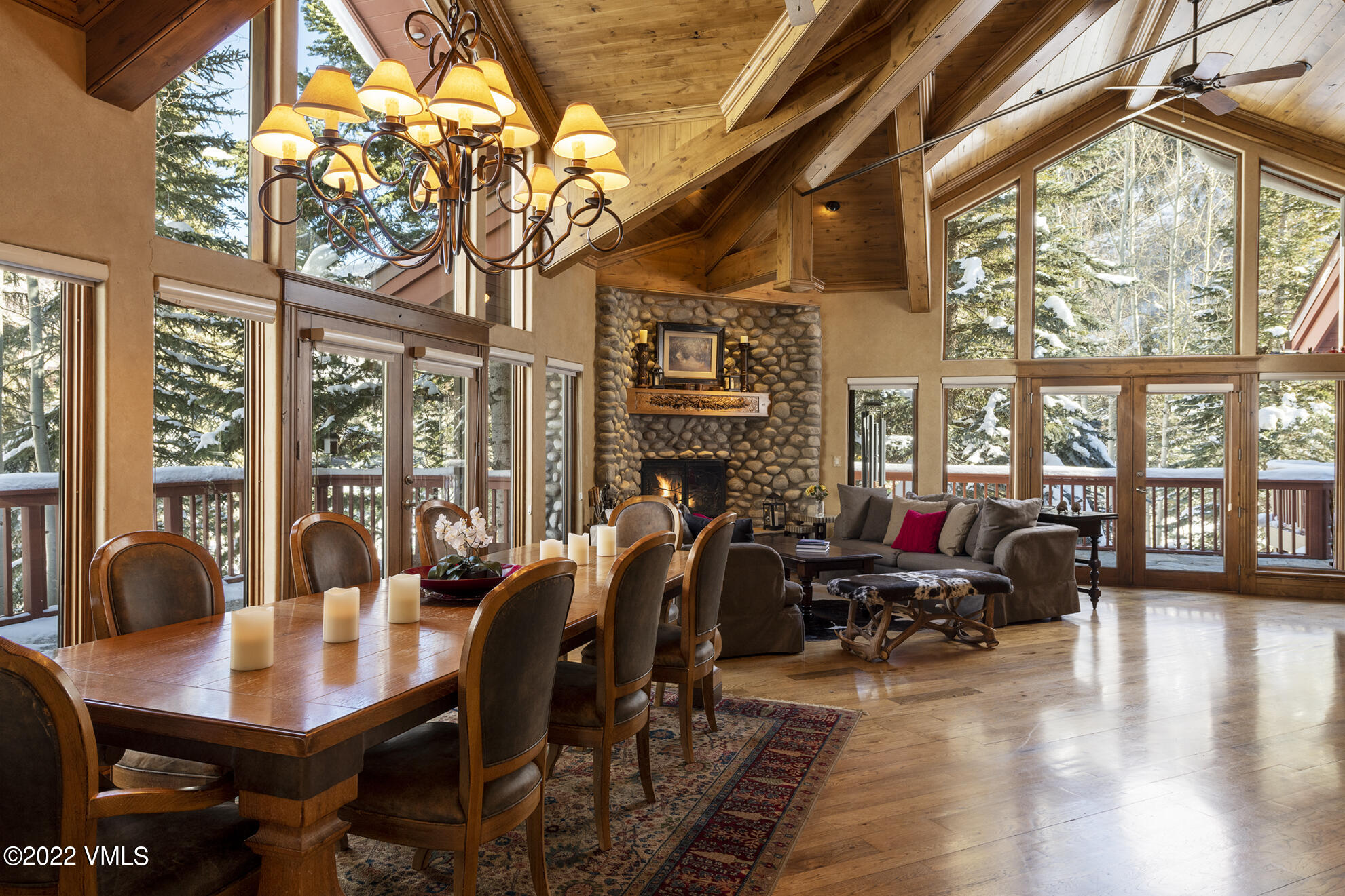 1944 Sunburst Drive, Unit A&B Vail, CO 81657 - Photo 17 of 37 a view of a dining room with furniture window and outside view
