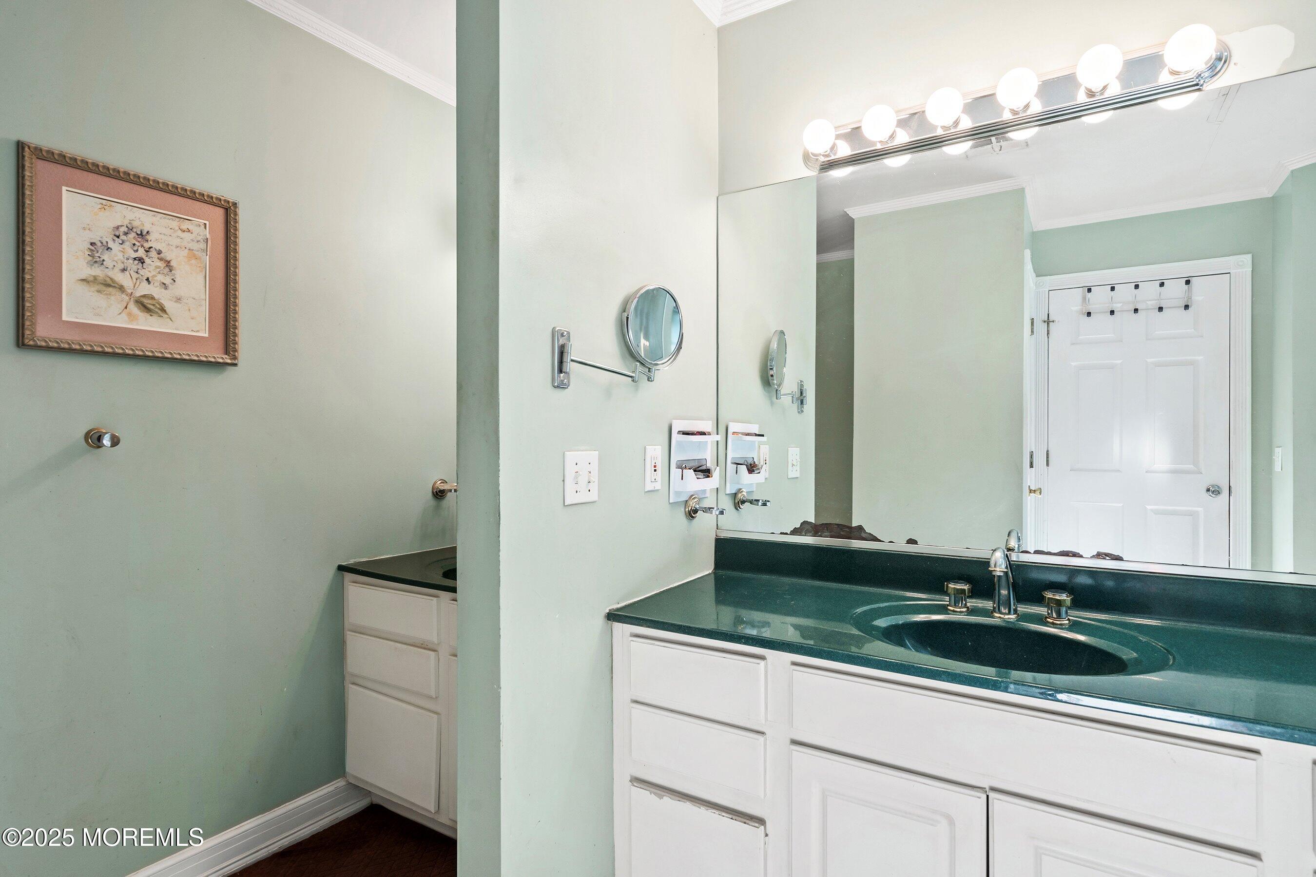 9 Ranch Boulevard Manahawkin, NJ 08050 - Photo 44 of 55 a bathroom with a sink and a mirror