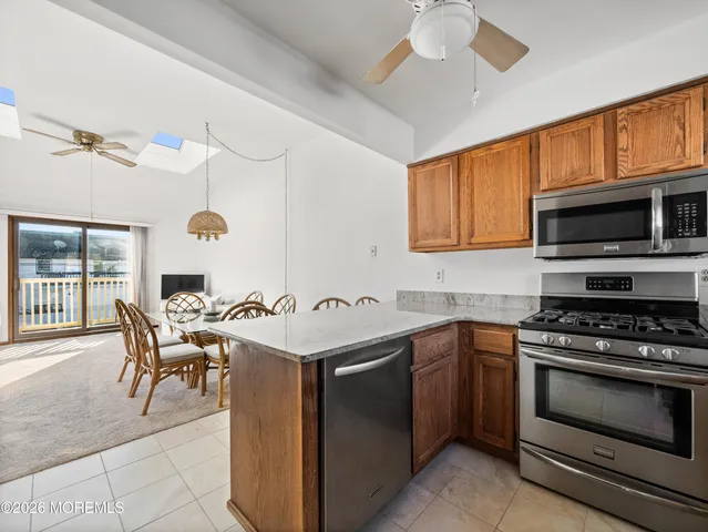 a view of balcony with furniture