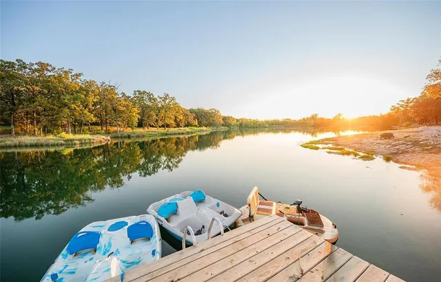 swimming view of a lake with houses