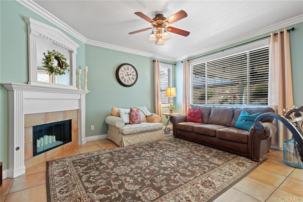 20803 Millbrook Street Riverside, CA 92508 - Photo 8 of 44 a living room with furniture a window and a fireplace