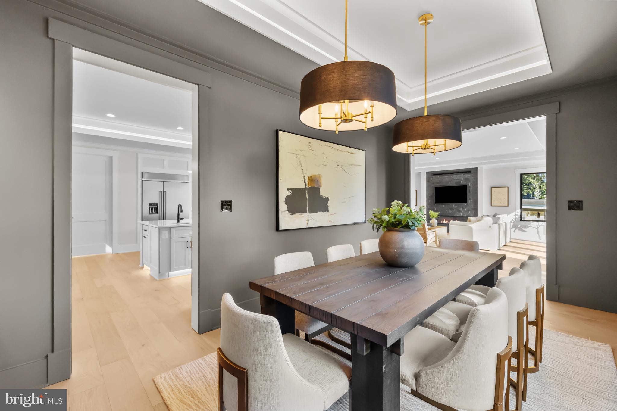 1852 Griffith Road Falls Church, VA 22043 - Photo 43 of 110 a view of a dining room with furniture wooden floor and chandelier