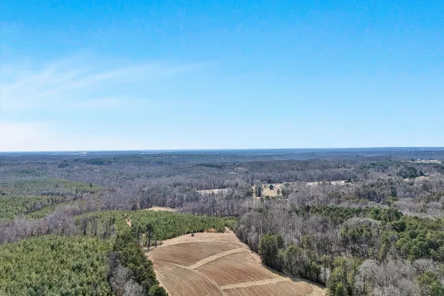 an aerial view of residential house and green space
