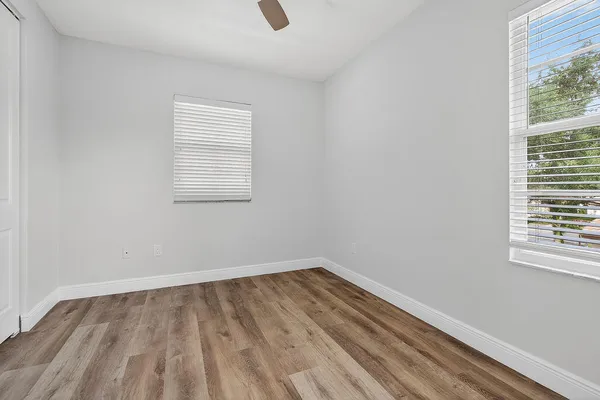 an empty room with a window