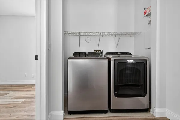 a view of a park with a slide