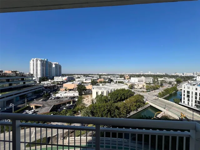a view of city from a balcony