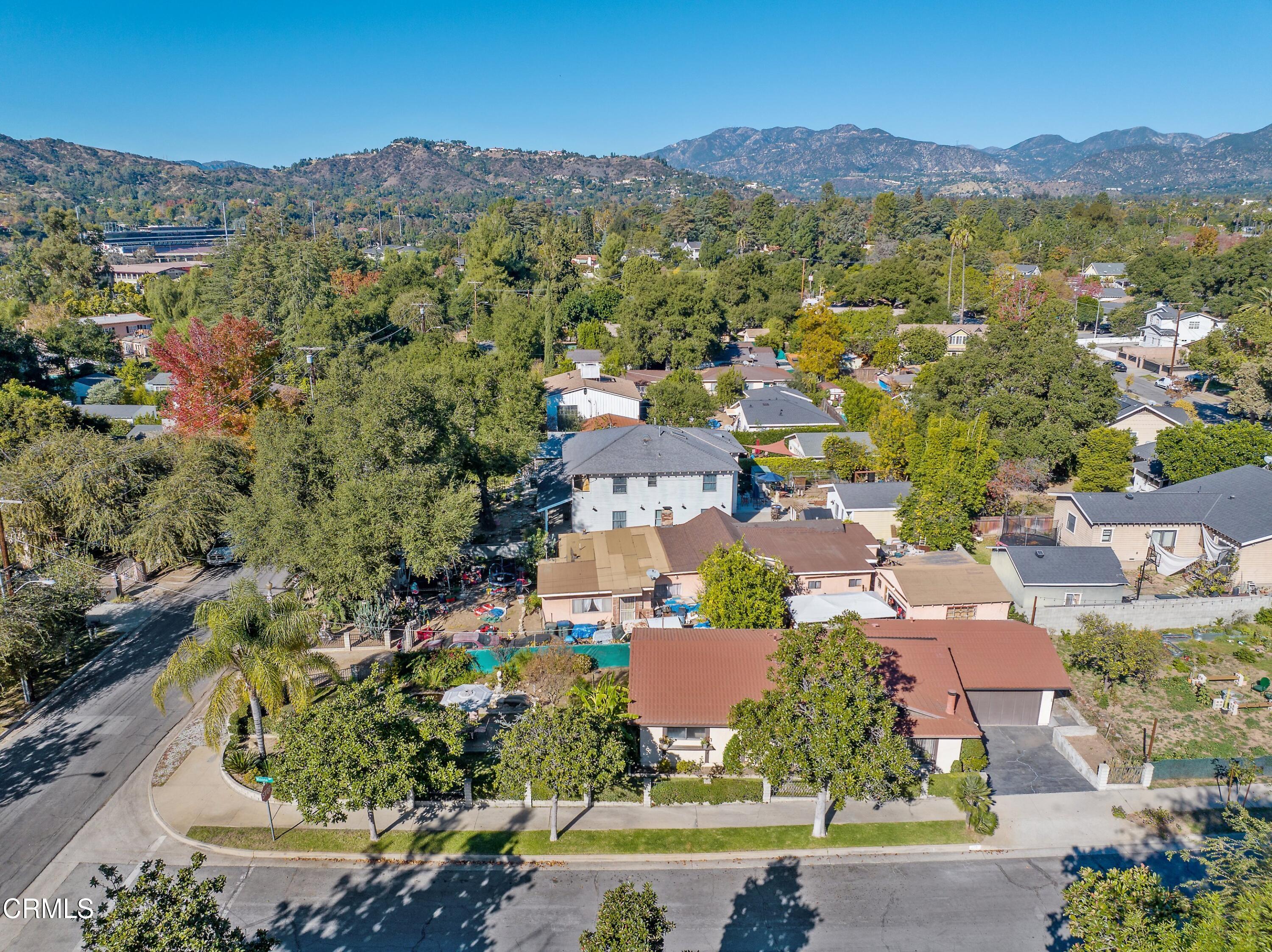 575 Winona Way Pasadena, CA 91103 - Photo 35 of 36 an aerial view of residential houses with outdoor space and street view