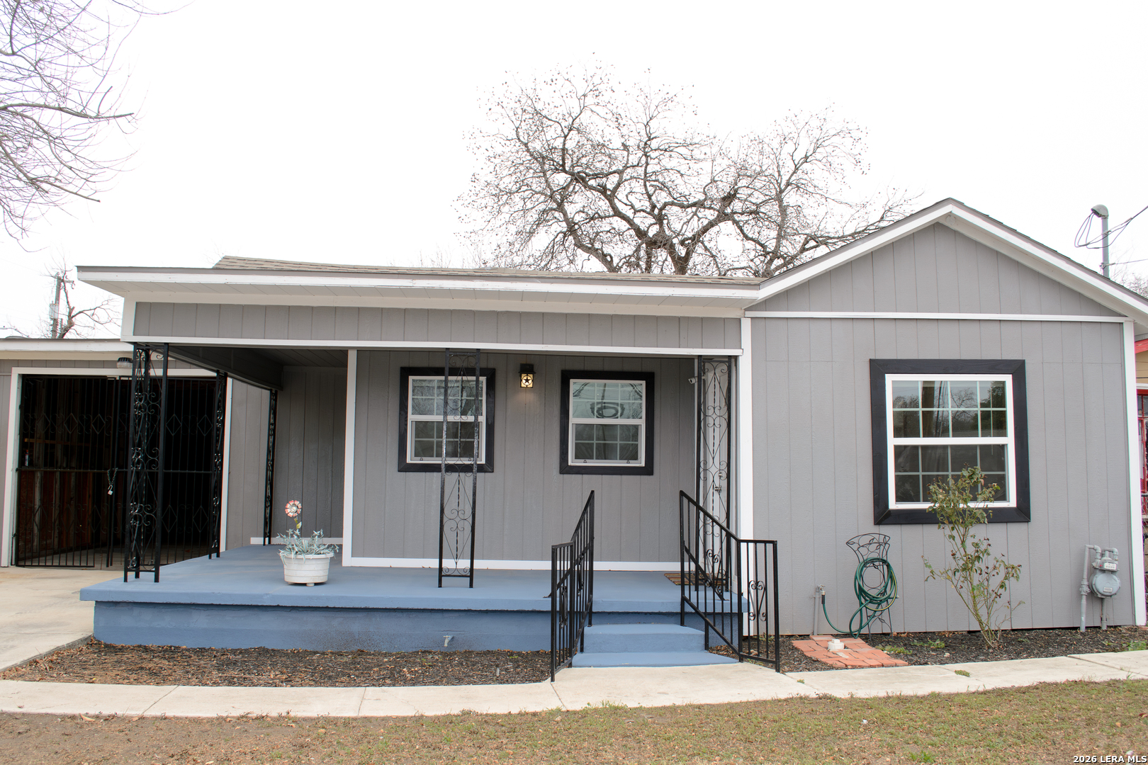 a front view of a house with entryway