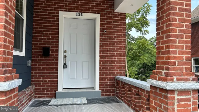 a view of a brick building