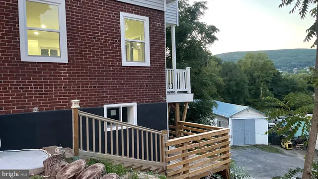 a view of backyard from deck