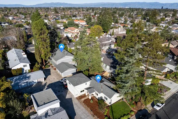 an aerial view of multiple house