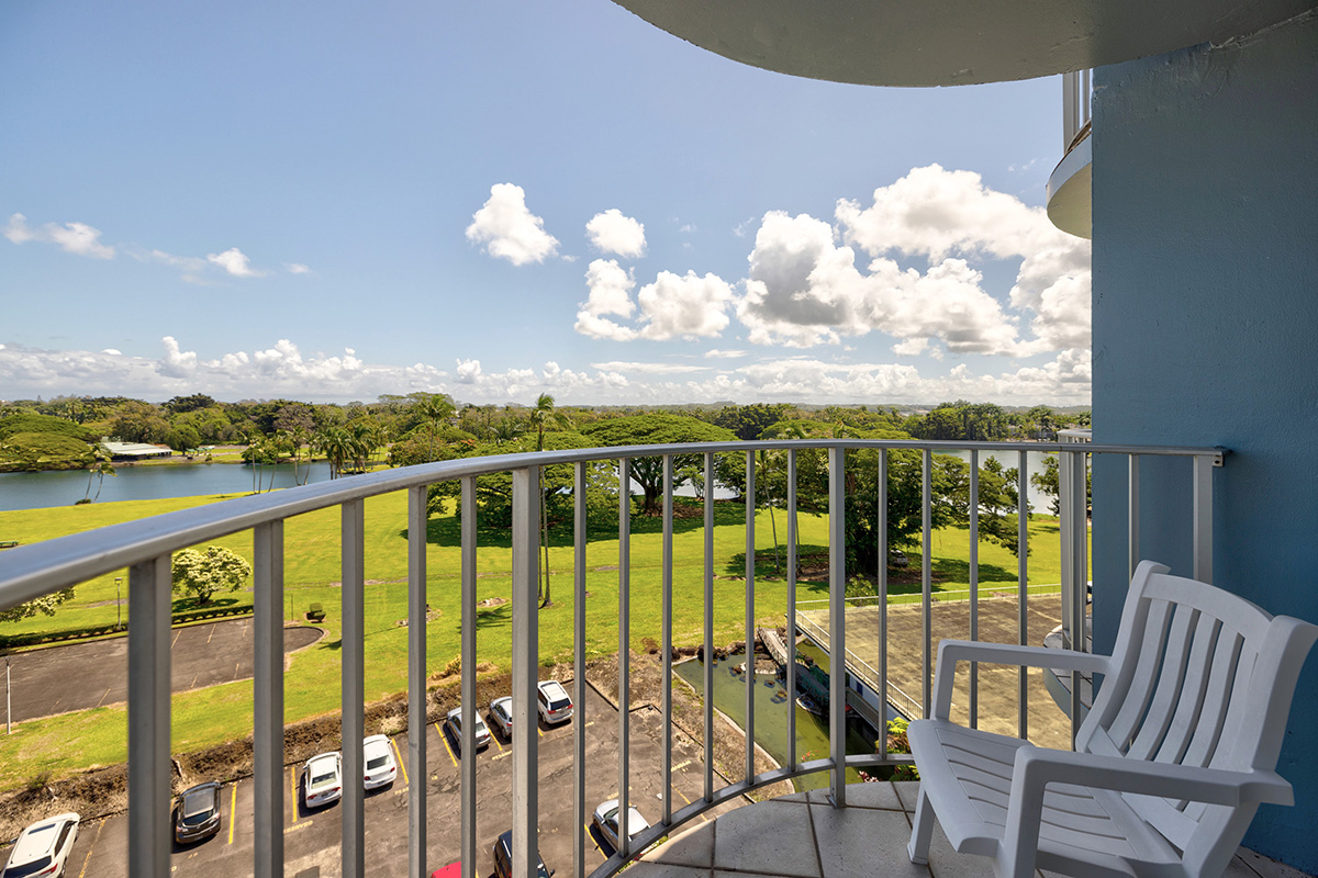 101 Aupuni Street, Unit 802 Hilo, HI 96720 - Photo 5 of 29 a view of a city from a balcony