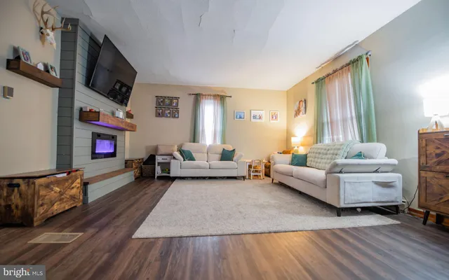 a living room with furniture