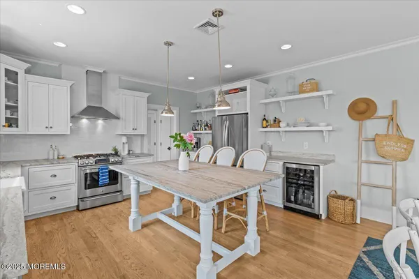 a view of a dining room and livingroom