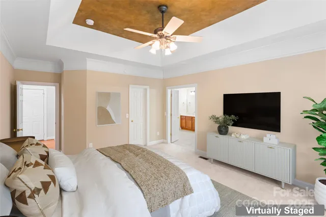 an aerial view of a house