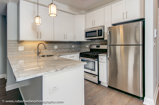 2329 West Barry Avenue, Unit 2 Chicago, IL 60618 - Photo 2 of 10 a kitchen with appliances a sink and lots of cabinets