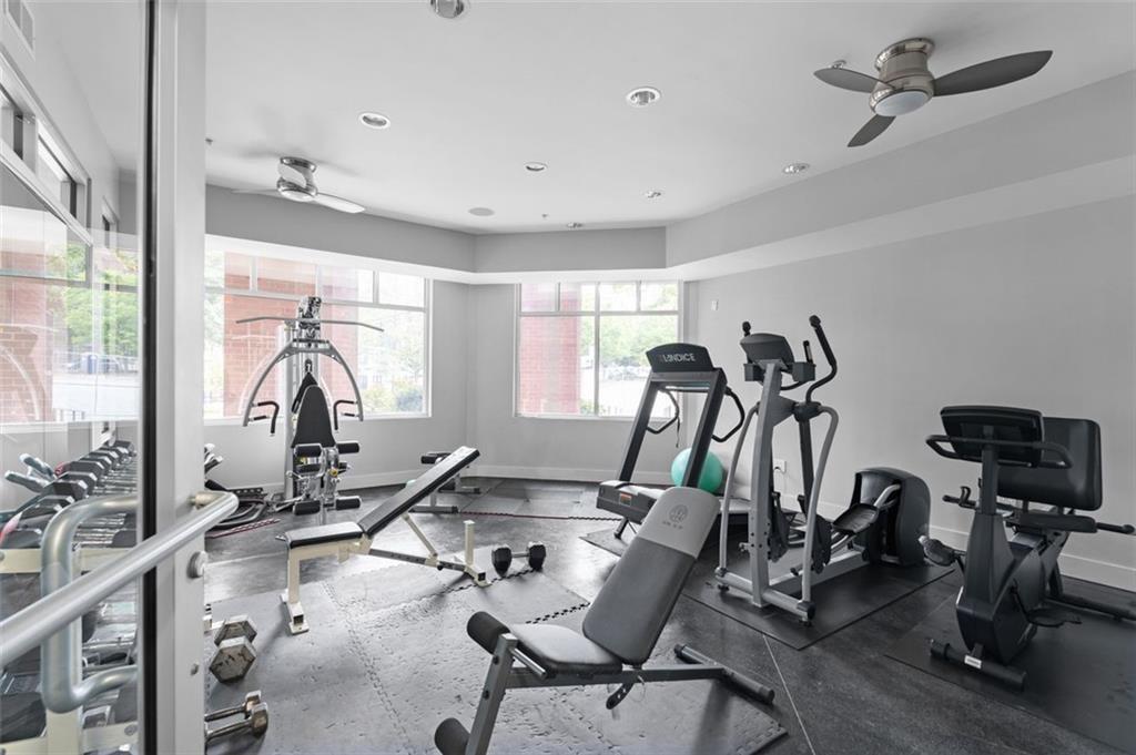 89 Mangum Street Southwest, Unit 207 Atlanta, GA 30313 - Photo 8 of 23 a view of a room with gym equipment