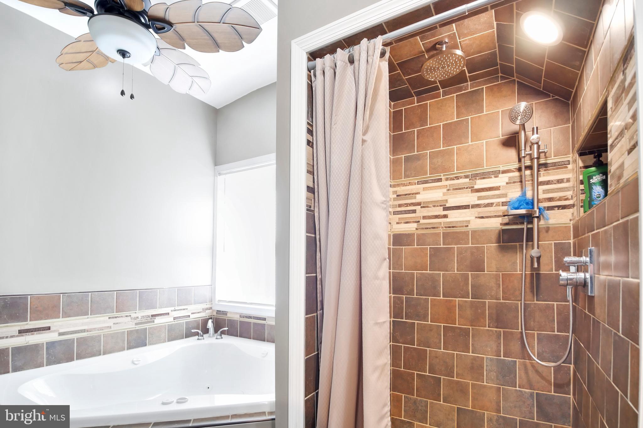 8104 Murray Point Road Dundalk, MD 21222 - Photo 21 of 44 Soaking Tub & Separate Ceramic Tiled Shower Stall