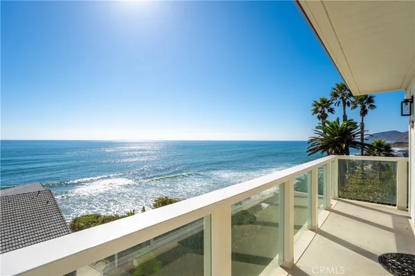 a view of ocean from a balcony
