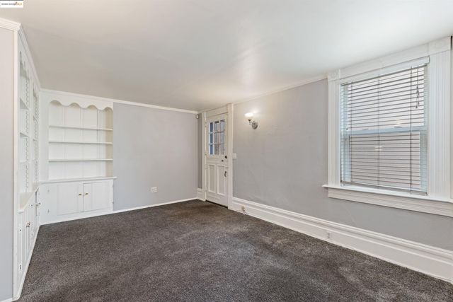 a view of a room with storage space