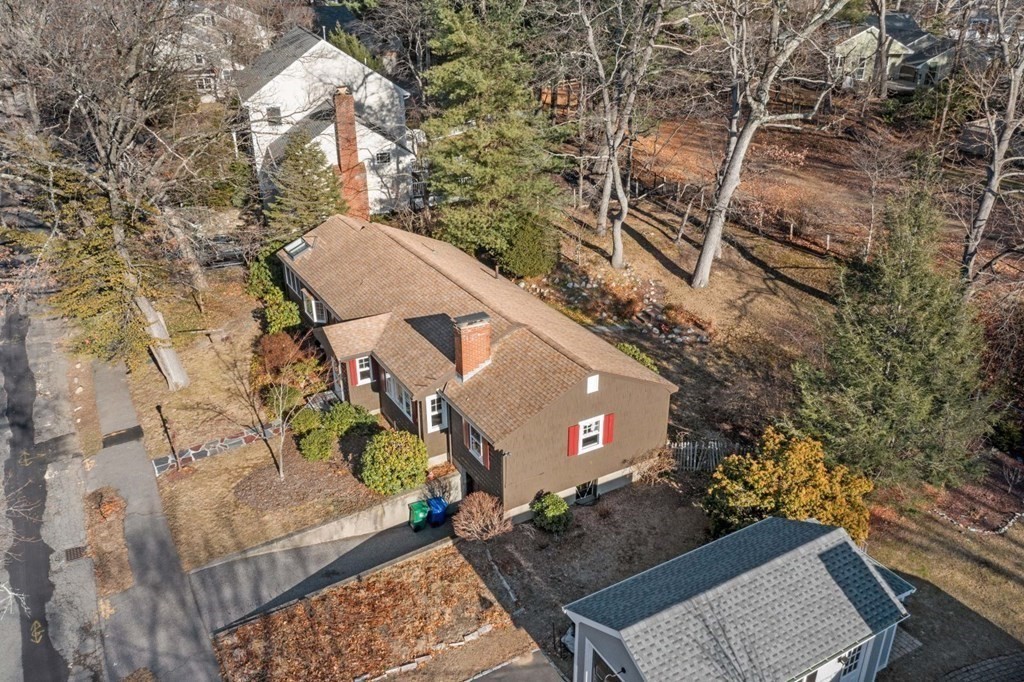 54 Manchester Road Newton, MA 02461 - Photo 37 of 40 an aerial view of a house with a yard and tree s