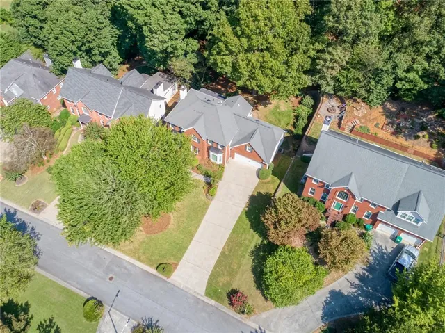 an aerial view of a house
