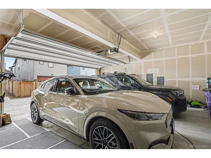 a view of a car in a parking garage