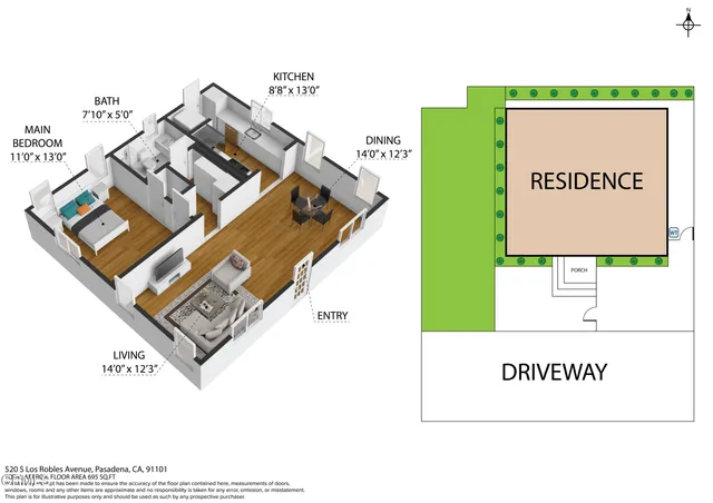 $4,495 | 520 South Los Robles Avenue, Unit 1, Pasadena, CA 91101