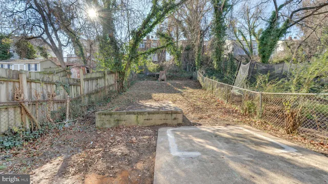 a view of backyard with green space
