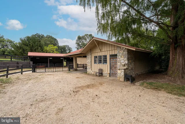 a view of a yard with an umbrella
