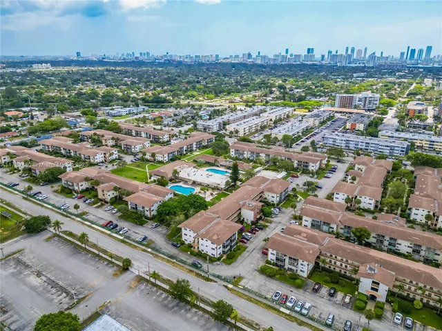an aerial view of a city
