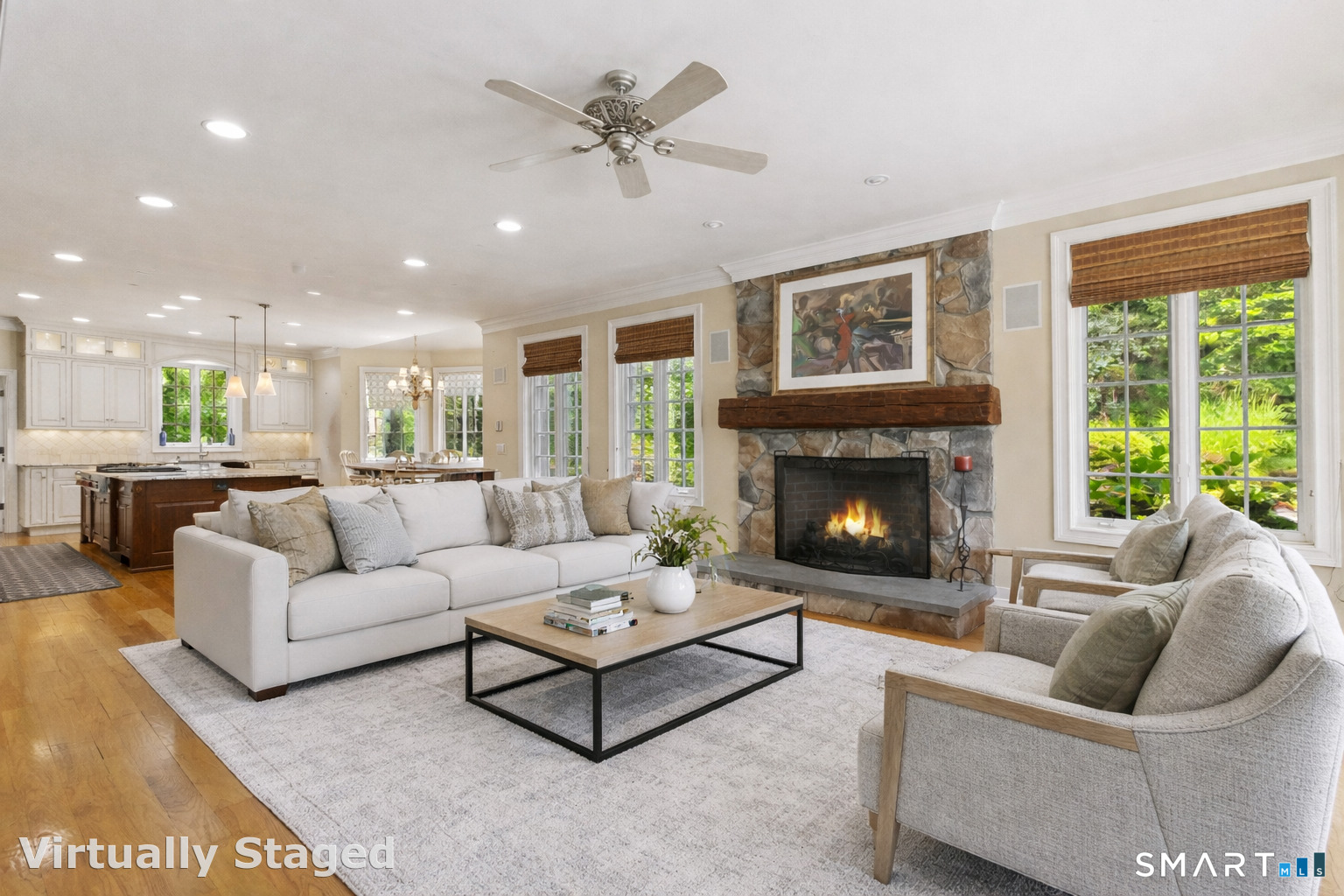 2 Longwood Drive Redding, CT 06896 - Photo 2 of 26 Living Room with Gas Fireplace
