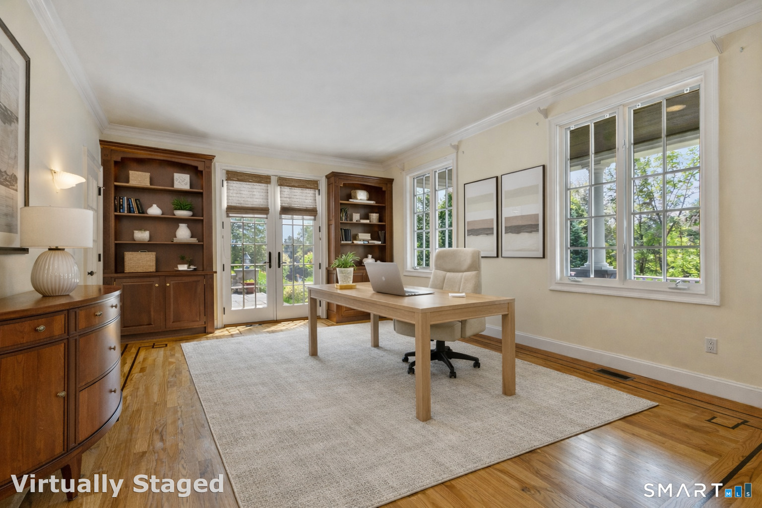 2 Longwood Drive Redding, CT 06896 - Photo 51 of 57 Private Office with Beautiful Built-In Shelves