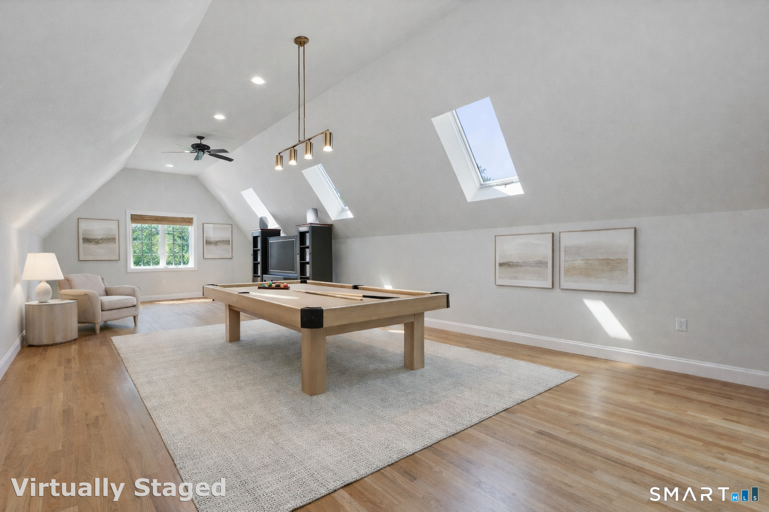 2 Longwood Drive Redding, CT 06896 - Photo 52 of 57 Large 2nd Level Recreation Room with Skylights