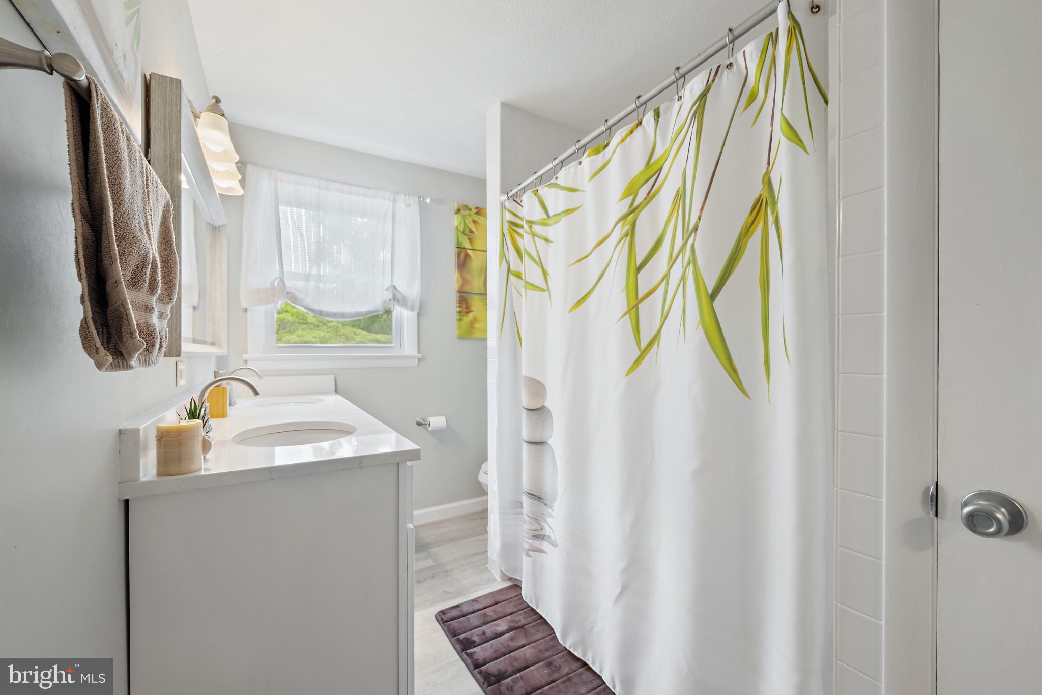 1841 Powder Mill Road York, PA 17402 - Photo 21 of 39 a bathroom with a sink a mirror and a shower curtain