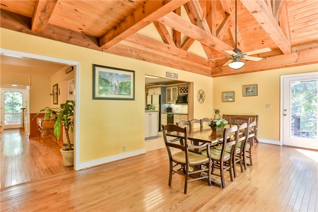 1725 Shell Road Goodlettsville, TN 37072 - Photo 8 of 20 Exposed beams opening to wood ceiling and windows for natural lighting - this room also offers a built in office area!!