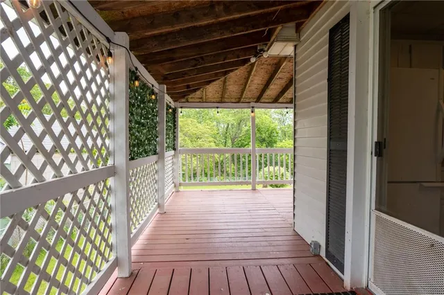 a view of porch with a couch