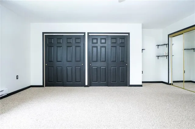 an empty room with closet