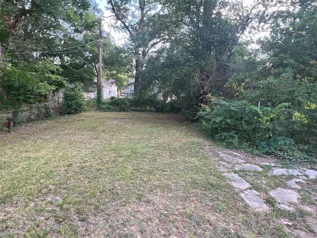 a view of a yard with a tree