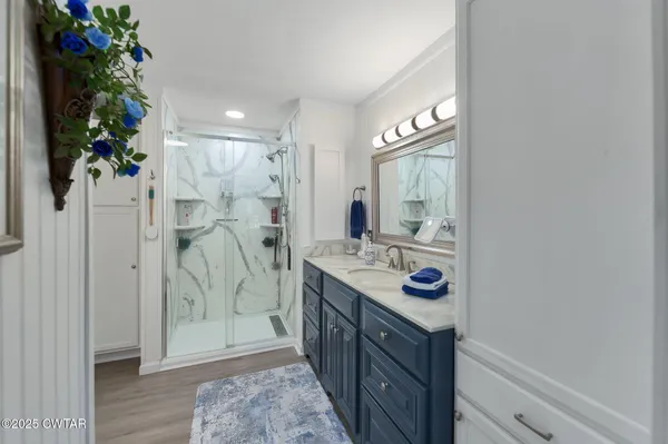 a bathroom with a shower