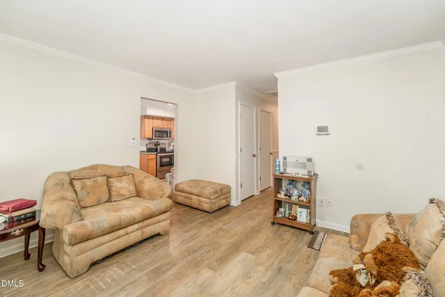 a living room with furniture and a couch