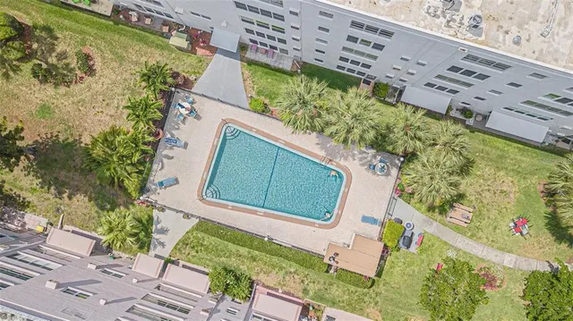 a view of a city with a lake